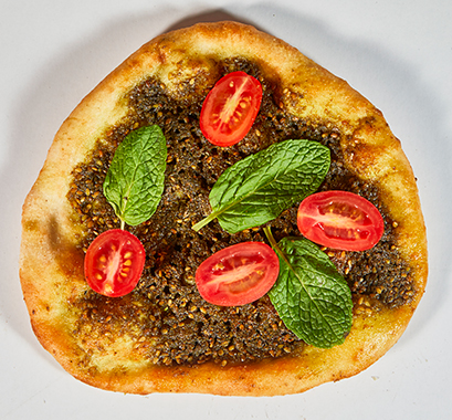 Zatar bread top view